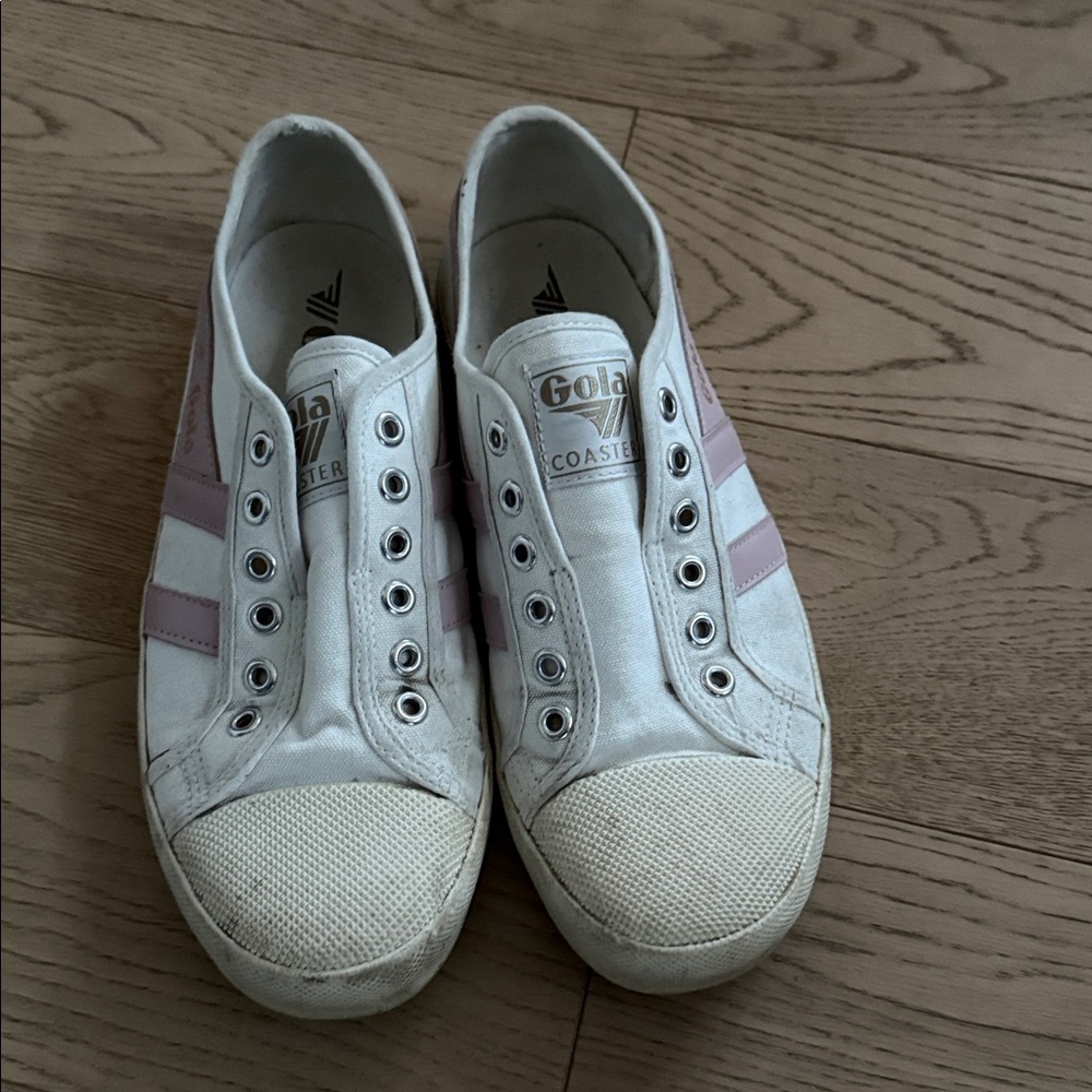 Gola Coaster Slip On Women's Classic White and Pink Sneakers - Picture 4 of 7